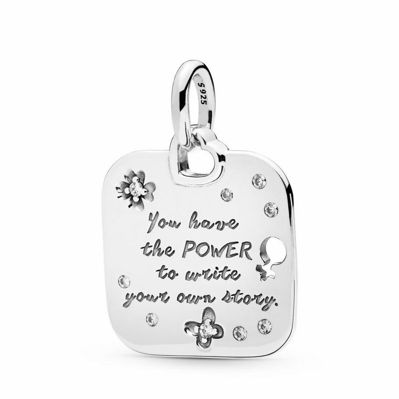 Pandantive Pandora Female Empowerment Motto Argint (2Pp5xjuS)